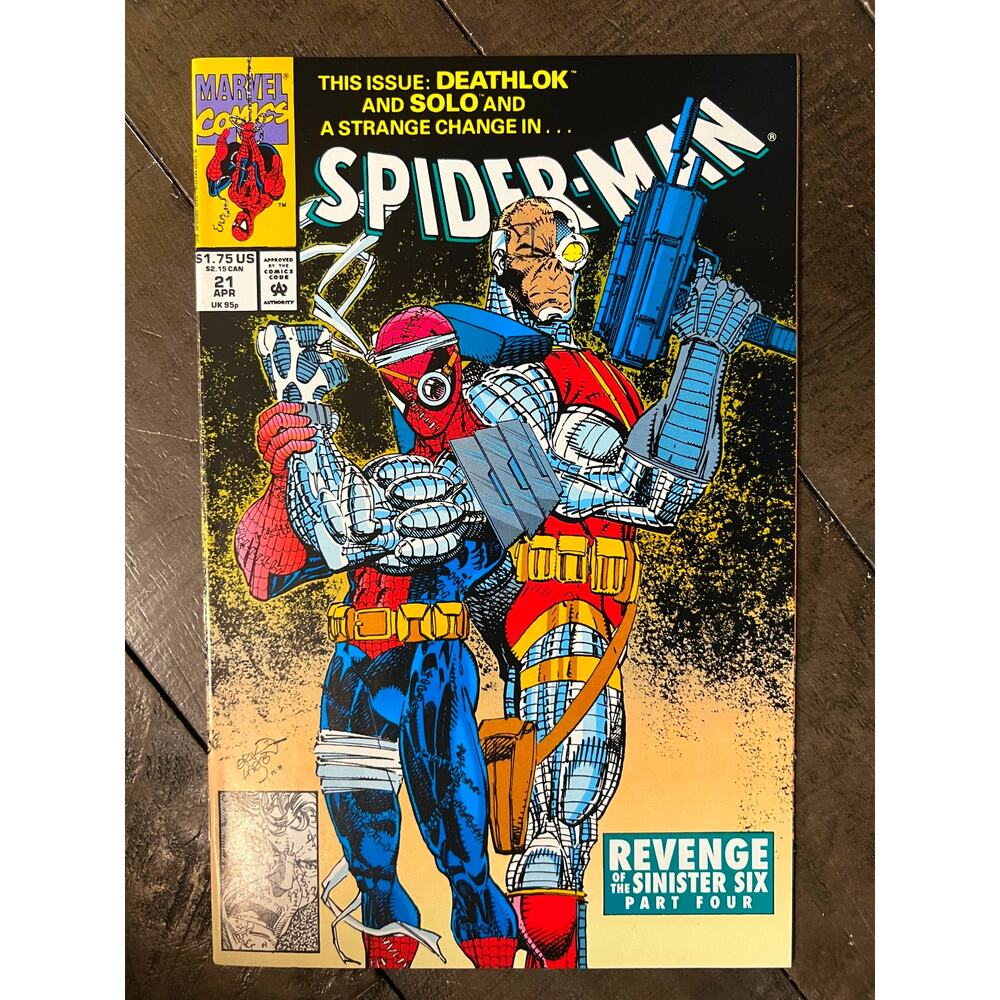 VINTAGE 1992 Marvel "SPIDER-MAN" #21 - M - Deathlok & Solo